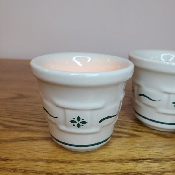 Longaberger Woven Traditions Heritage Green Votive Candle Holders Set Of Two - Picture 5 of 12